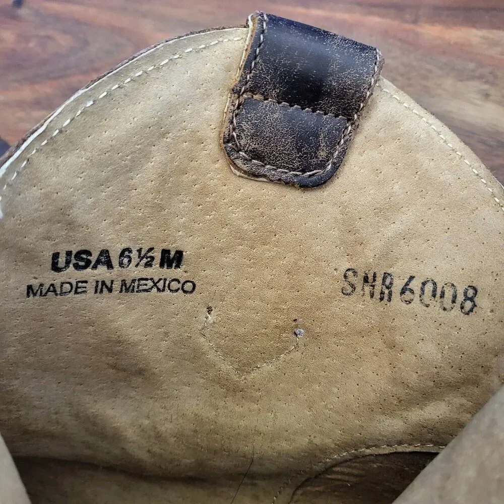 Sterling River Cowboy Boots Embroidery Studs Brown SRN6008 Women's 6.5 - Picture 6 of 12